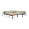 Armen Living Nofi Outdoor Patio Sectional Set in Charcoal Finish with Taupe Cushions and Teak Wood SETODNOSEBE - alternate 1
